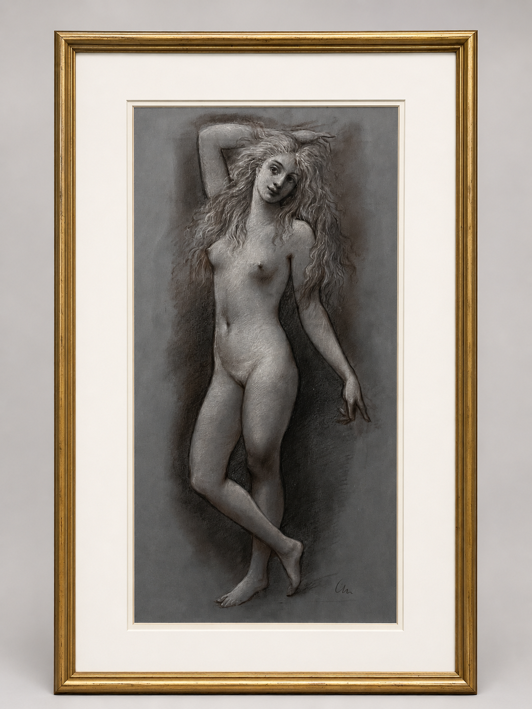 Tekening: staand naakt Diana